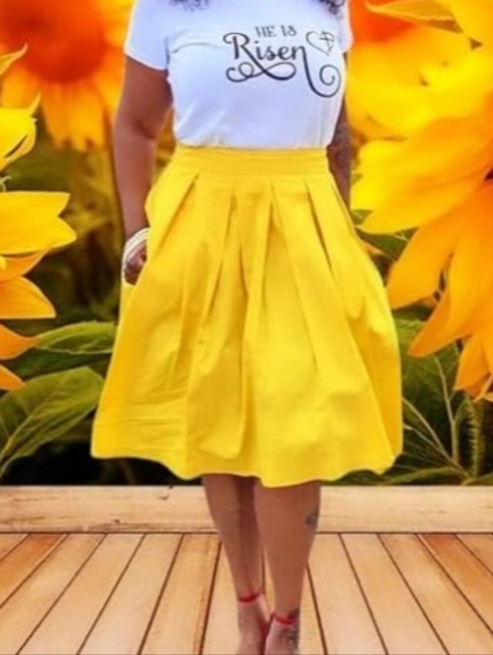 3XL Girstunm Womens Pleated Vintage A Line Midi Skirt 1950s Pockets